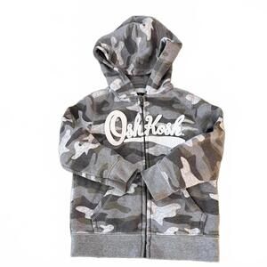 OSHKOSH Gray Camo Full Zip Cotton Hoodie SZ 3T Country CabinCore CoolKids